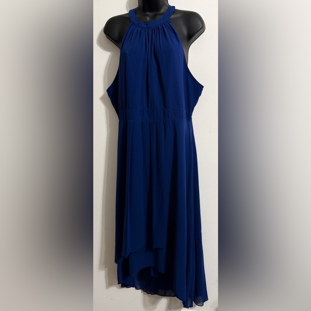 Elegant Blue Halter Dress NWT